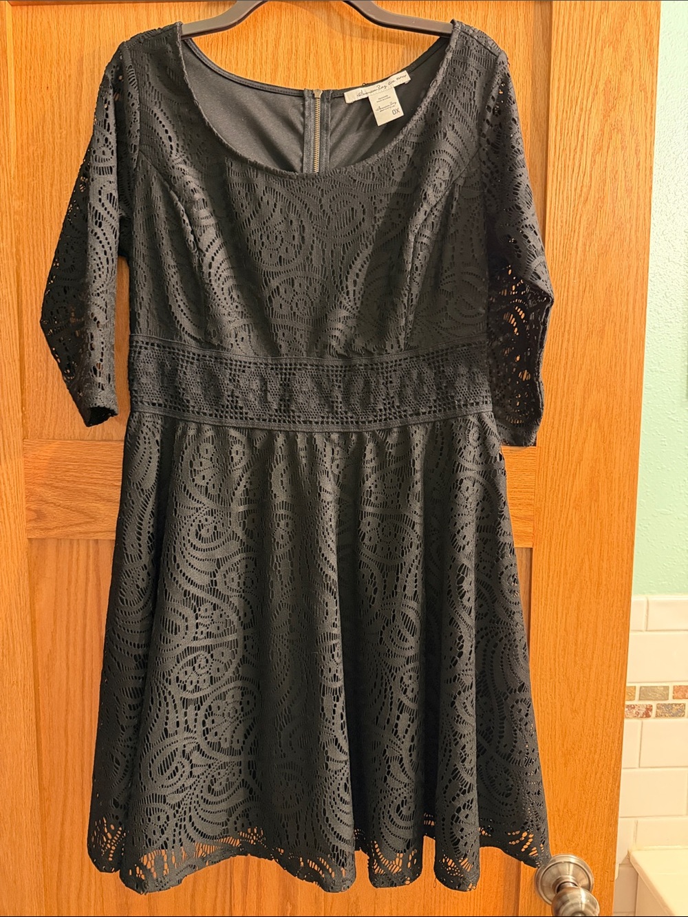 American Rag Black Lace Fit-and-Flare Dress